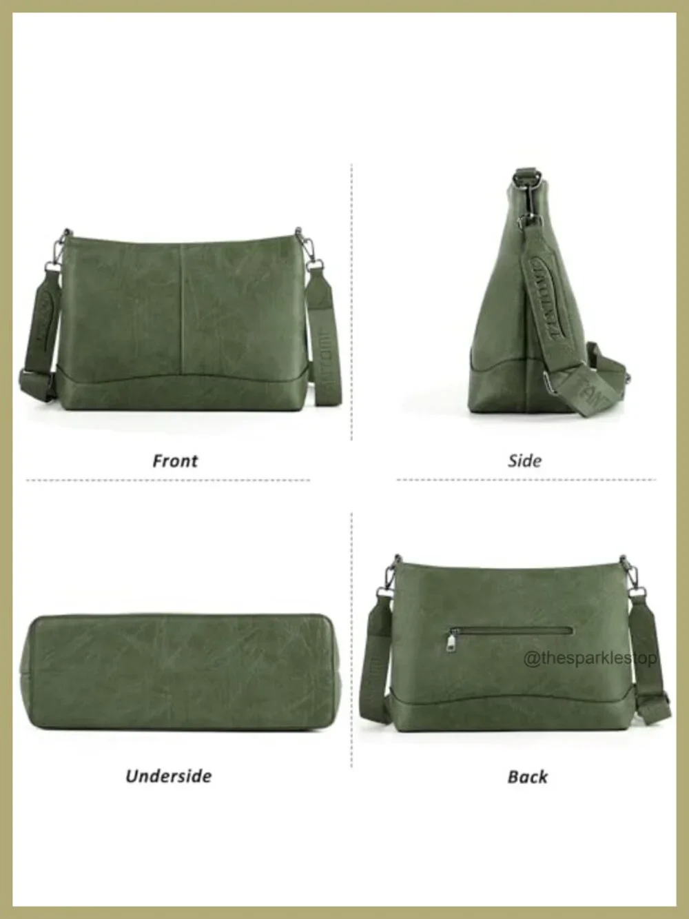 Vegan Leather Crossbody Bag Women Travel Purse Adjustable Strap Zipper